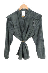 חולצה מעוצבת KAREN MIZRAHI מנוחשת בירוק -L-XL